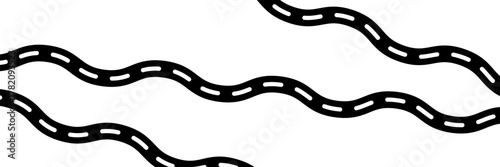 turning road icon vector illustration design template. Winding road. Traveling along a curved highway. Background of the road to the horizon in perspective.