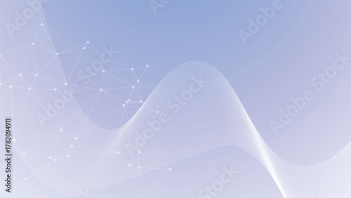 Abstract flowing light particles on a soft blue gradient background