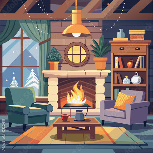 Fireplace and Warm Ambience