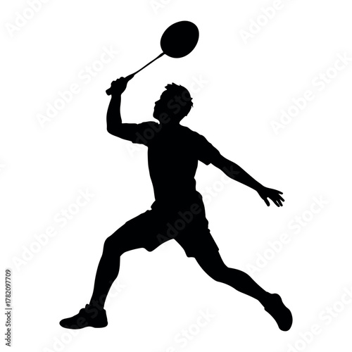 Badminton players playing racket 