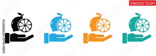Brightly colored fruit icons offer healthy refreshment and vibrant lifestyle,