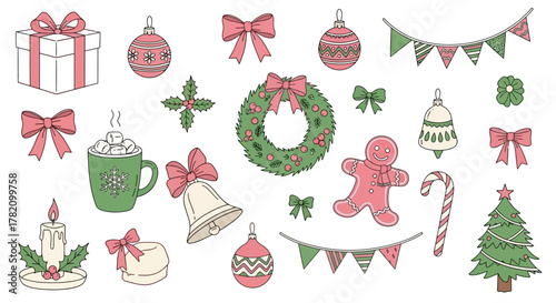 Festive Christmas Decorations A Collection of Ornaments, Garlands, and Holiday Cheer