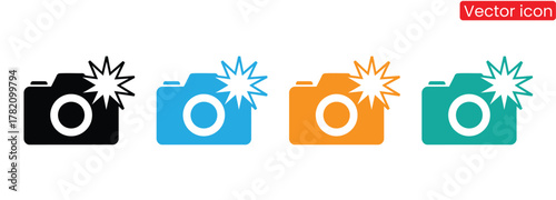 Capture vibrant memories with colorful camera icons for your next project