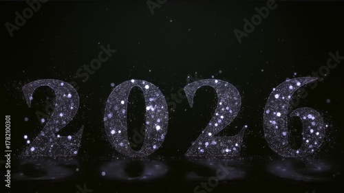 happy new year 2026 background participle luxury text 4k