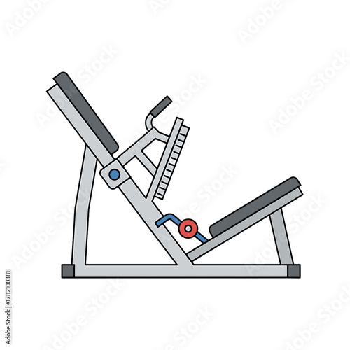 Leg Press Machine Vector Illustration for Fitness and Gym Training, Workout Equipment on transparent background