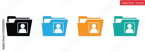 Organize user profiles and data with modern colorful folder icons,Folder icon. Folder icon set.