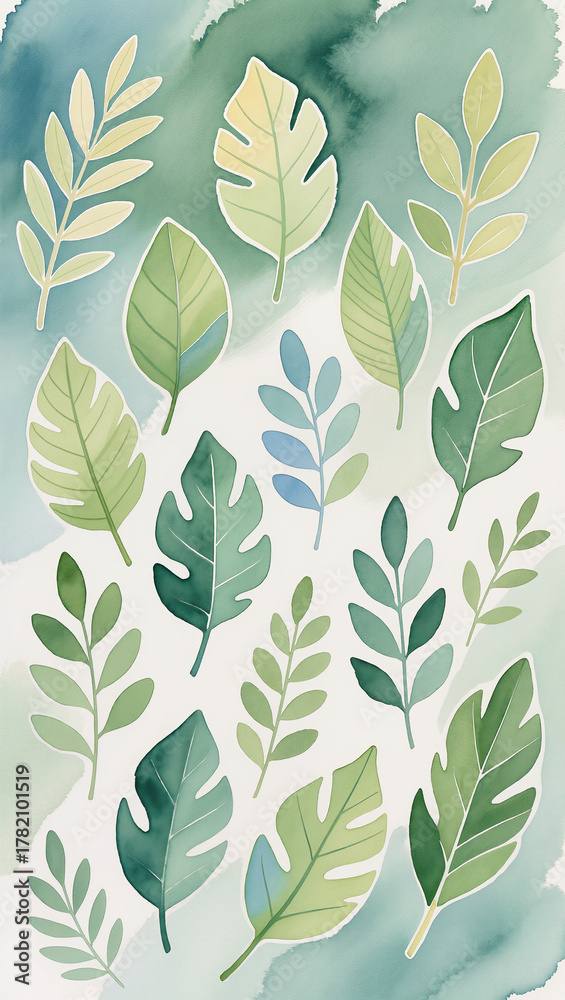 Fototapeta premium seamless pattern with leaves