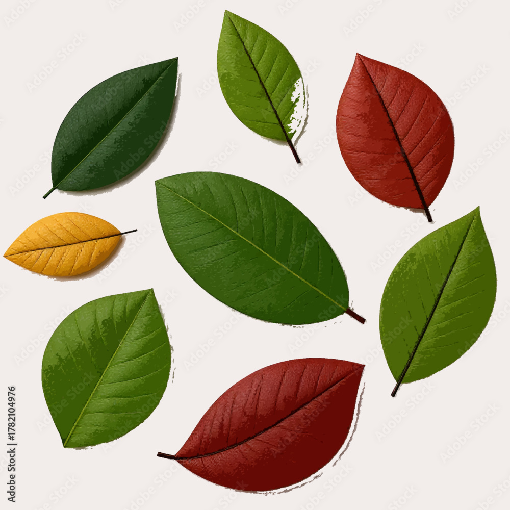 Obraz premium green leaves isolated on white background