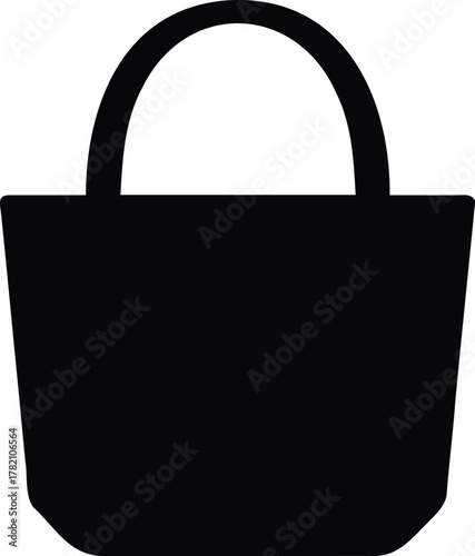 Black shopping bag icon, symbolizing retail, commerce, and consumerism, perfect for ecommerce platforms and marketing materials