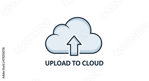 Cloud upload icon with an upward arrow, symbolizing cloud services, data transfer, and digital storage. This clean, modern vector graphic features an editable thin line stroke and a natural weather