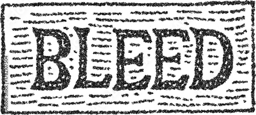 Bleed bold stipple typography with hatching texture vintage vector headline for medical design
