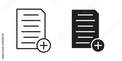 Add document icon for template. Icon vector graphic set