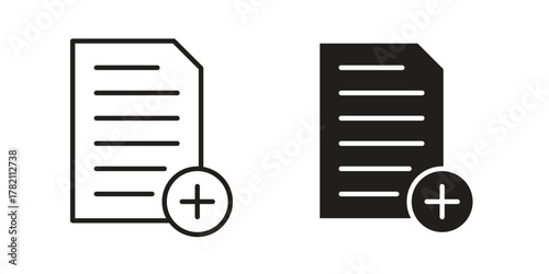 Add document icon for template. Icon vector graphic set