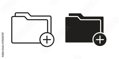 Add folder icon for template. Icon vector graphic set