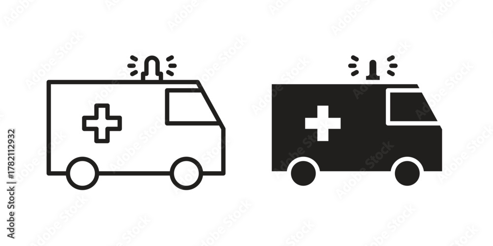 Fototapeta premium Ambulance icon for template. Icon vector graphic set