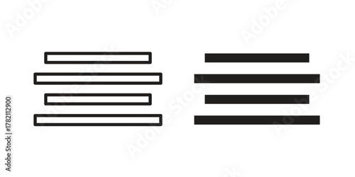 Align center icon for template. Icon vector graphic set