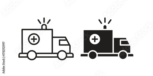 Ambulance icon for template. Icon vector graphic set
