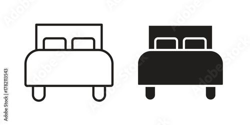 Bed icon for template. Icon vector graphic set