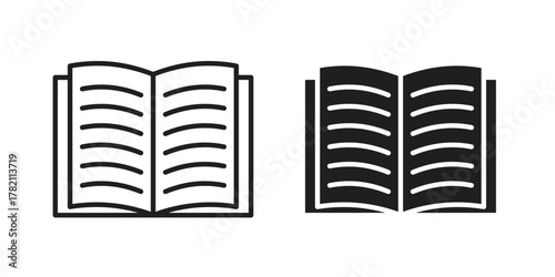 Book icon for template. Icon vector graphic set