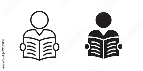 Book open reader icon for template. Icon vector graphic set