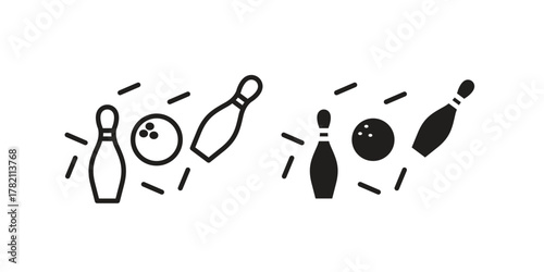 Bowling icon for template. Icon vector graphic set