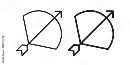 Bow arrow icon for template. Icon vector graphic set