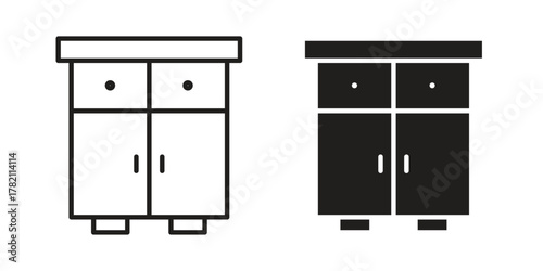 Cabinet icon for template. Icon vector graphic set