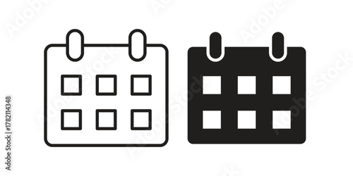 Calendar icon for template. Icon vector graphic set