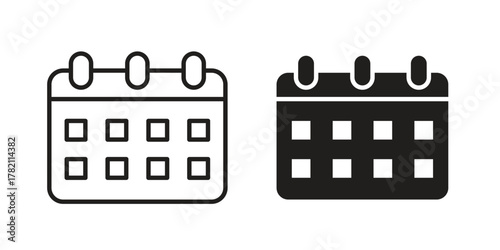 Calendar icon for template. Icon vector graphic set