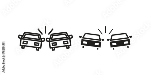 Car crash icon for template. Icon vector graphic set