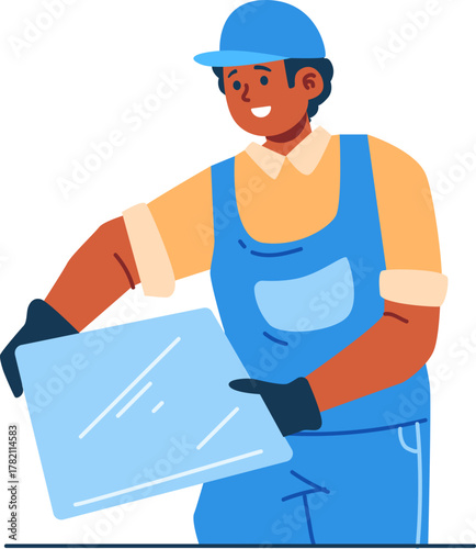 glass technician character illustration