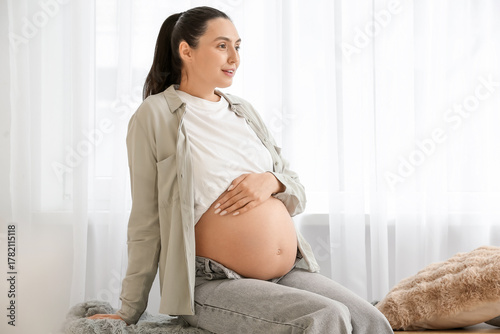 Beautiful young pregnant wo...