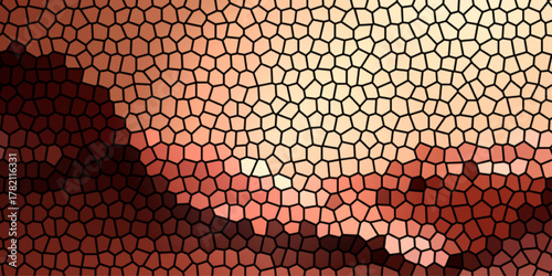 Seamless red and brown tile pattern with snake skin texture design wallpaper material