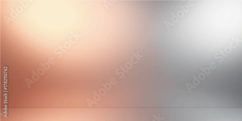 Spotlight on stage with a light background reflecting a brushed metallic wall texture