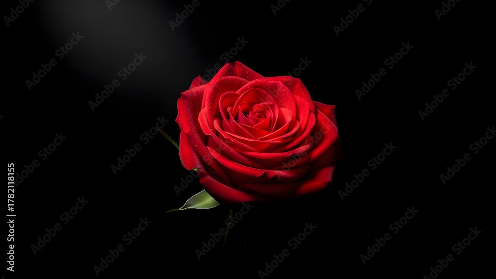 Fototapeta premium red rose on black