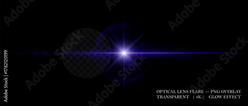 Luminous lens flare with sparkling dust, realistic light diffusion, and soft transparency. Perfect for cinematic overlays, lighting accents, and creative visuals.