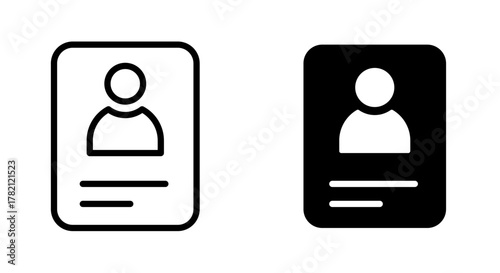 ID Card icon. User Account symbol