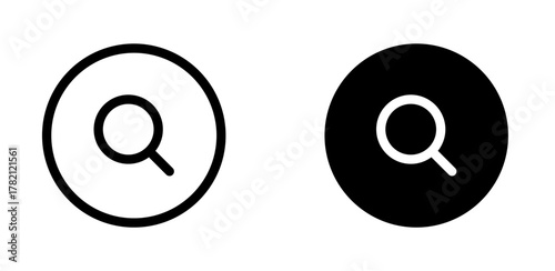 Magnifying glass icon. Represents research, study, science, search symbol