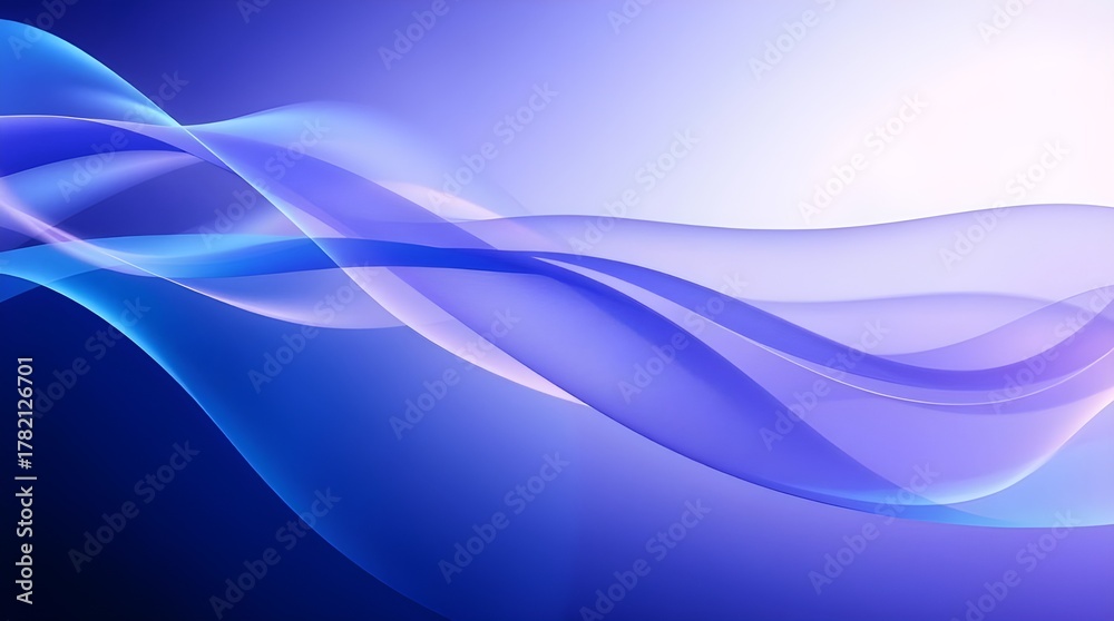 Fototapeta premium Abstract Blue Cinematic and Purple Light Waves Background 