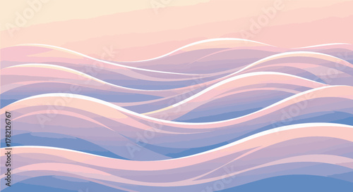 Serene Pastel Waves Illustration Gentle Ripples Gentle Colors Flowing Motion Soothing Calm Serene Ocean Abstract Background