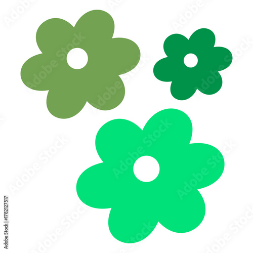 Simple Flat Design Flower Element Springtime Floral Icon Decoration