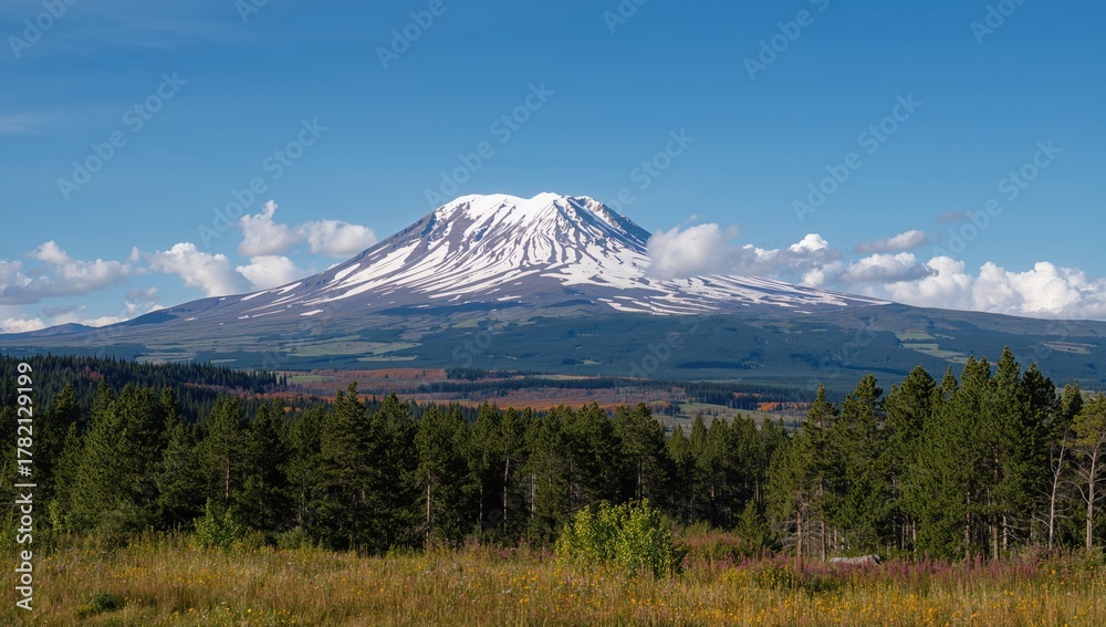 Fototapeta premium Elbrus mountain, Europe's tallest peak, showcasing natural beauty and adventure