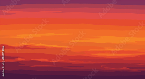 Vibrant Sunset Sky A Colorful Illustration of the Evening's Warm Hues and Atmospheric Beauty