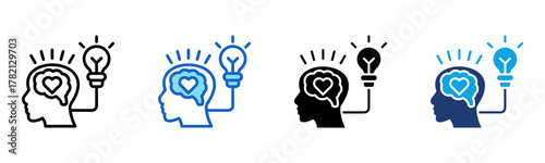 Emotional Intelligence icon Multi Style Vector Illustration