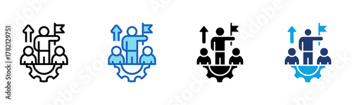 Leadership Development icon Multi Style Vector Illustration