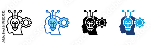 Critical Thinking icon Multi Style Vector Illustration