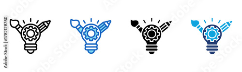 Creativity icon Multi Style Vector Illustration