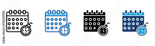 Deadline icon Multi Style Vector Illustration