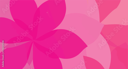 Stylish abstract background featuring a modern design of overlapping pink and magenta floral petal shapes, a vibrant vector illustration
