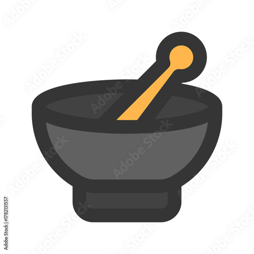 mortar flat line icon